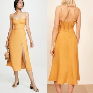 Reformation Mustard Yellow Midi Dress
